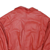 Womens Red Leather Jacket M Plain Trendy Comfortable Stylish