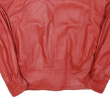 Womens Red Leather Jacket M Plain Trendy Comfortable Stylish