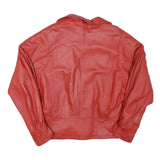 Womens Red Leather Jacket M Plain Trendy Comfortable Stylish