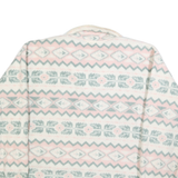 BAY CLUB Womens Cream & Pink Patterned Pullover Jumper Round Neck Chunky Knit M