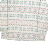 BAY CLUB Womens Cream & Pink Patterned Pullover Jumper Round Neck Chunky Knit M