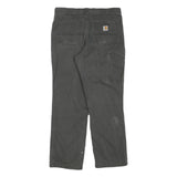 CARHARTT Mens Cotton Blend Black Regular Straight Trousers W36 L29 Workwear Zip