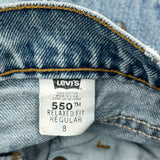 Age 8 Levis Cropped Denim Shorts - Smallw 9L Light Wash Cotton