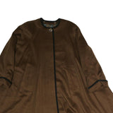 YELL Womens Brown Button Cotton Jacket L Classic Plain Stylish Outerwear