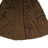 YELL Womens Brown Button Cotton Jacket L Classic Plain Stylish Outerwear