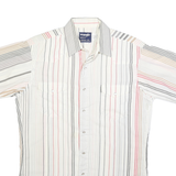 WRANGLER Mens White & Pink Striped Casual Shirt M Short Sleeve Button Cotton