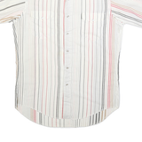 WRANGLER Mens White & Pink Striped Casual Shirt M Short Sleeve Button Cotton