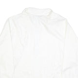US BASIC Mens White Zip Up Nylon Jacket M Plain Lightweight Windbreaker
