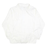 US BASIC Mens White Zip Up Nylon Jacket M Plain Lightweight Windbreaker