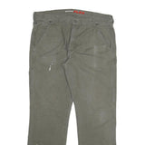 DICKIES Mens Cotton Blend Green Regular Straight Trousers W38 L34 Workwear Zip