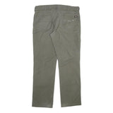 DICKIES Mens Cotton Blend Green Regular Straight Trousers W38 L34 Workwear Zip