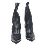 CHARLES & KEITH Womens Pointed Ankle Boots Black Leather UK 3 Stylish Heel