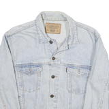 CAMPUS Mens Blue Denim Jacket M Cotton Button Plain Classic Casual Outerwear