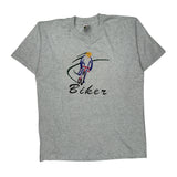 Cycling Fruit Of The Loom Single Stitch T-Shirt - Large Grey Cotton Blend