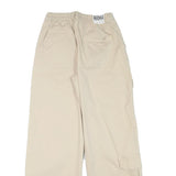 BERSHKA Womens Beige Relaxed Wide-Leg Trousers W26 L30 Casual Cotton Blend Zip