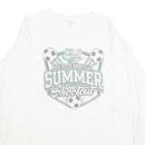 PORT AND COMPANY Mens White Summer Shootout Graphic T-Shirt XL Long Sleeve Crew