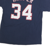 MAJESTIC Mens Blue Harper #34 Graphic T-Shirt L Short Sleeve Crew Neck Baseball