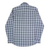 WRANGLER Mens Blue & Orange Checked Shirt M Casual Cotton Blend Long Sleeve