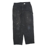 DICKIES Mens Cotton Blend Black Relaxed Workwear Trousers W32 L32 Durable Zip