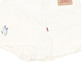 LEVI'S Womens White Butterfly Print Denim Casual Shorts S W26 Cotton Blend