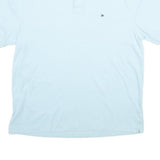 TOMMY HILFIGER Mens Light Blue Short Sleeve Plain Polo Shirt L Cotton Classic