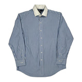 Regent Polo By Ralph Lauren Striped Shirt - Large Blue Cotton
