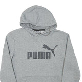 PUMA Mens Grey Hoodie S Cotton Blend Pullover Hooded Sweatshirt Logo