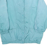 Haband Womens Blue Nylon Jacket M Plain Zip Lightweight Casual Outerwear