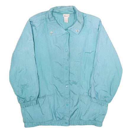 Haband Womens Blue Nylon Jacket M Plain Zip Lightweight Casual Outerwear