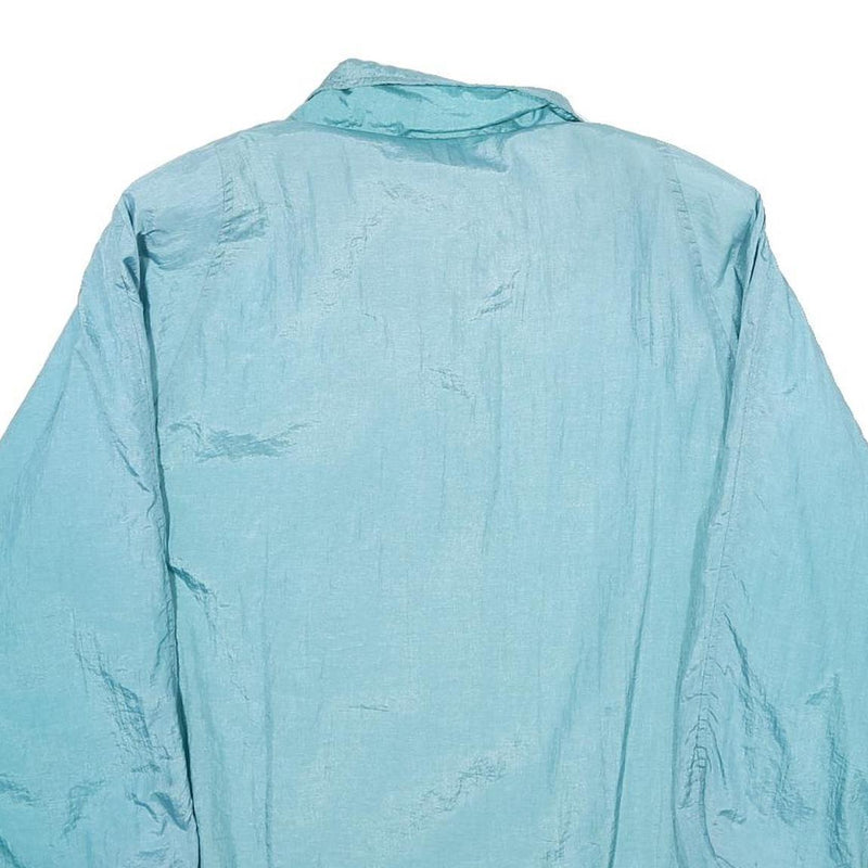 Haband Womens Blue Nylon Jacket M Plain Zip Lightweight Casual Outerwear