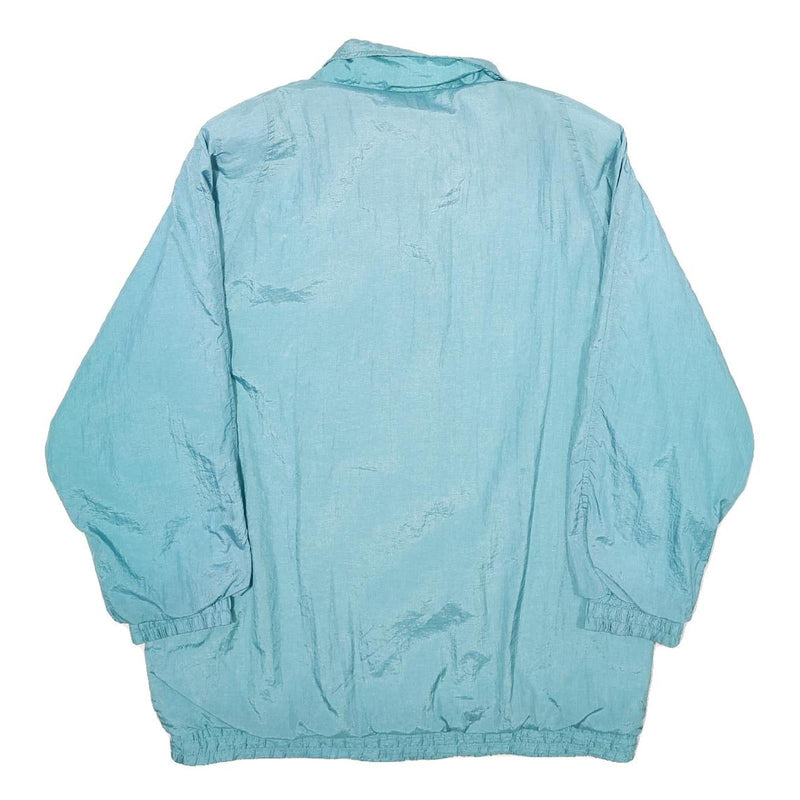 Haband Womens Blue Nylon Jacket M Plain Zip Lightweight Casual Outerwear