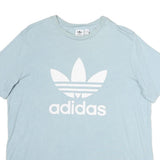 ADIDAS Womens Blue Cotton Graphic T-Shirt UK 22 Short Sleeve Crew Neck