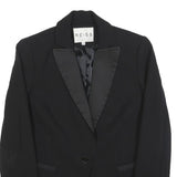 REISS Womens Black Tailored Wool Jacket UK 8 Button Closure Formal Blazer