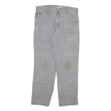 CARHARTT Mens Cotton Blend Grey Relaxed Fit Straight Trousers W34 L29 Workwear