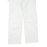 DICKIES Mens Cotton Blend White Regular Straight Trousers W34 L30 Workwear Zip