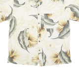 ISLAND REPUBLIC Mens Cream Floral Silk Short Sleeve Shirt M Lightweight Tropical