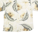 ISLAND REPUBLIC Mens Cream Floral Silk Short Sleeve Shirt M Lightweight Tropical