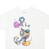 DISNEY Mens White Mickey Mouse Graphic T-Shirt XL Short Sleeve Crew Neck Retro