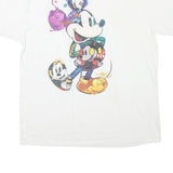 DISNEY Mens White Mickey Mouse Graphic T-Shirt XL Short Sleeve Crew Neck Retro