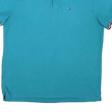 TOMMY HILFIGER Mens Blue Polo Shirt Short Sleeve M Cotton Blend Classic Fit