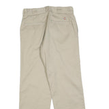 DICKIES Mens Cotton Blend Beige Relaxed Straight Trousers W30 L30 Workwear Zip