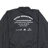 US BASIC Mens Black Nylon Coach Jacket L Button Plain Lightweight Stylish