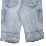 TIMEZONE Mens Denim Blue Cargo Shorts XL W40 Casual Cotton Blend