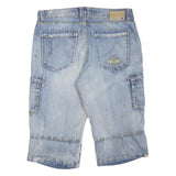 TIMEZONE Mens Denim Blue Cargo Shorts XL W40 Casual Cotton Blend