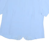 ANTHONY RICHARDS Womens Blue Embroidered Top Short Sleeve Crew Neck M