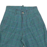 JJ FARGO Womens Shorts Blue Check XS W26 Cotton Blend Casual Classic Fit