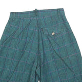 JJ FARGO Womens Shorts Blue Check XS W26 Cotton Blend Casual Classic Fit