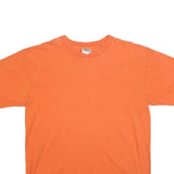 FIBRES Mens Orange T-Shirt M Short Sleeve Crew Neck Plain Cotton Blend Casual