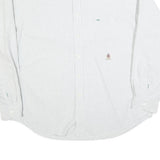 TOMMY HILFIGER Mens White & Grey Striped Shirt XL Cotton Blend Classic Fit Long