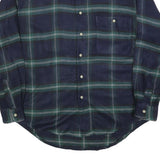 BUGLE BOY Mens Navy Blue Green Check Shirt M Acrylic Long Sleeve Casual